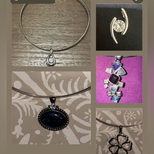 Vintage Lia Sophia 5 charms interchangeable with silver necklace